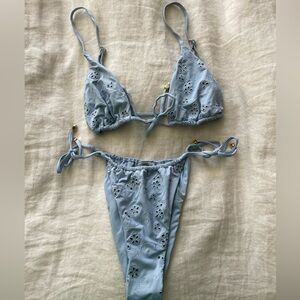 Blackbough Swim Baby Blue Eyelet bikini set